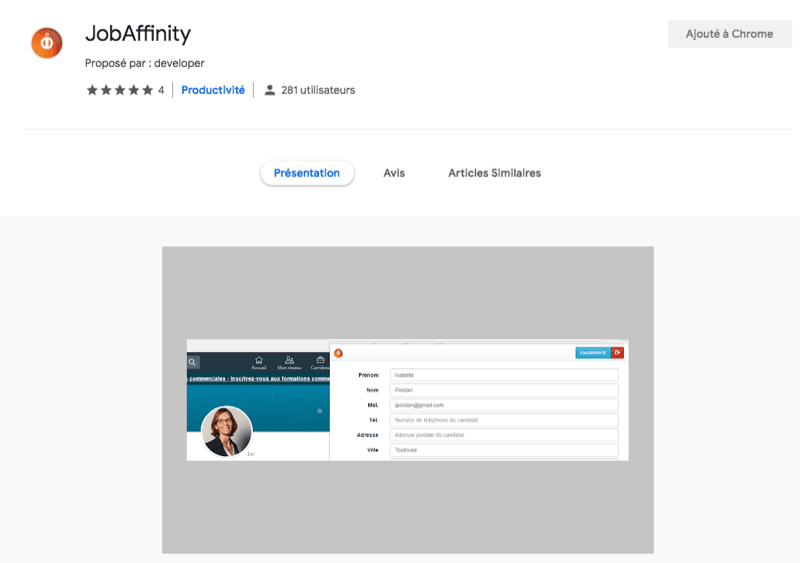 Extension et module pour le logiciel de recrutement Jobaffinity